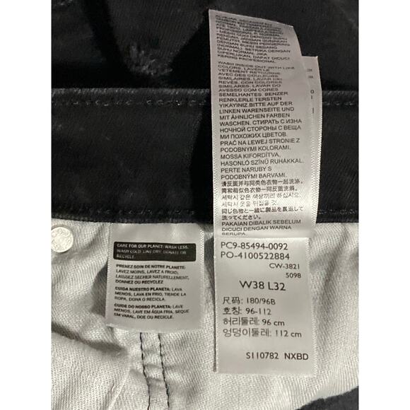 Levi's 531 Slim Straight Distressed Black Jeans, Men's - Picture 11 of 12